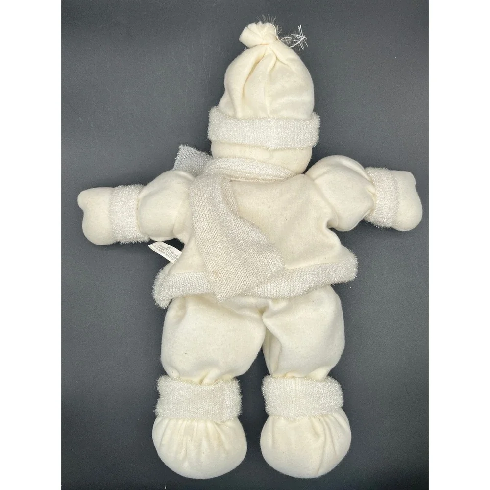 Ganz Winter White Gold Snowman Plush Holiday Decor 17